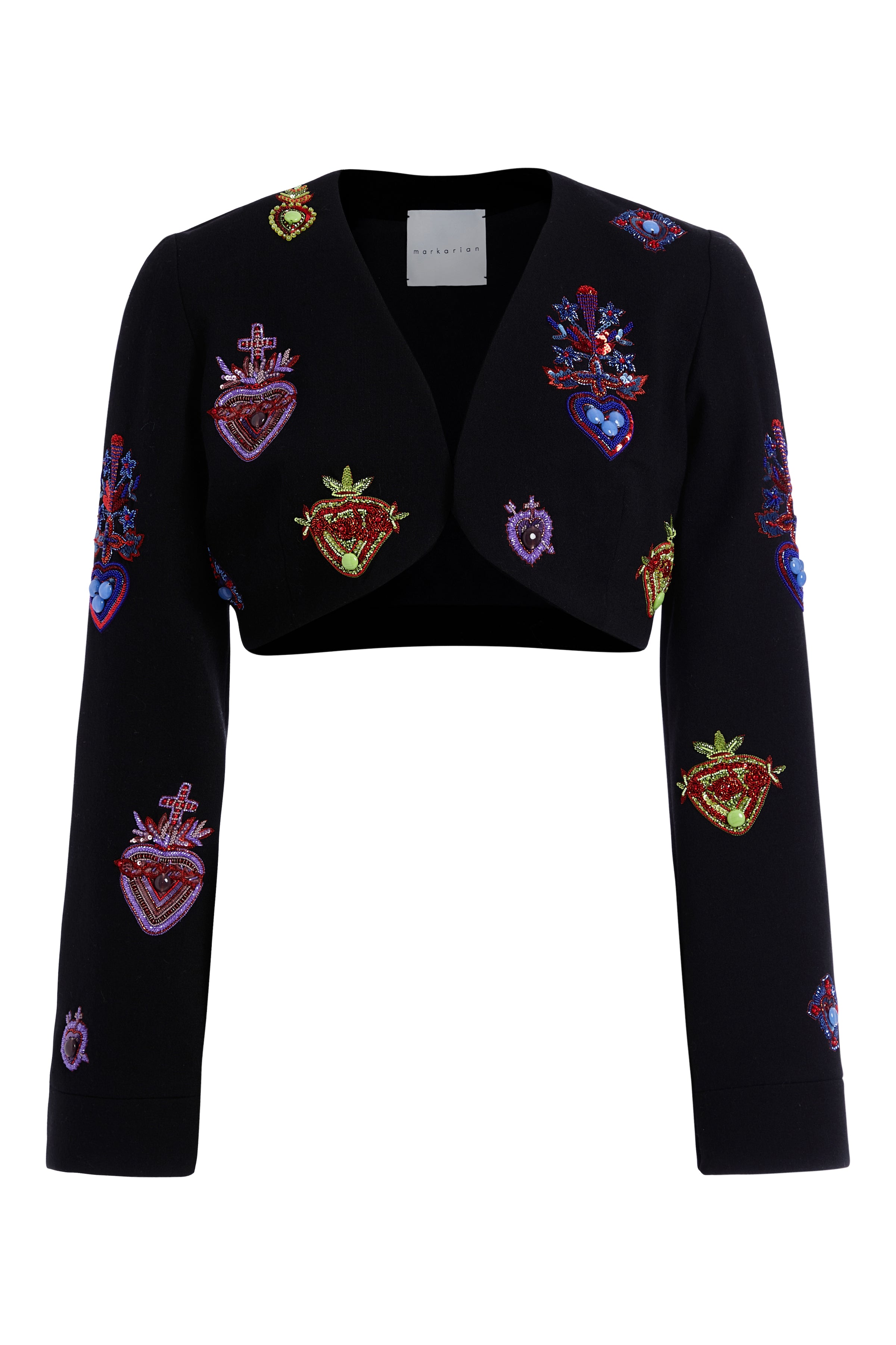 Camellia Sacred Heart Embroidered Bolero Jacket