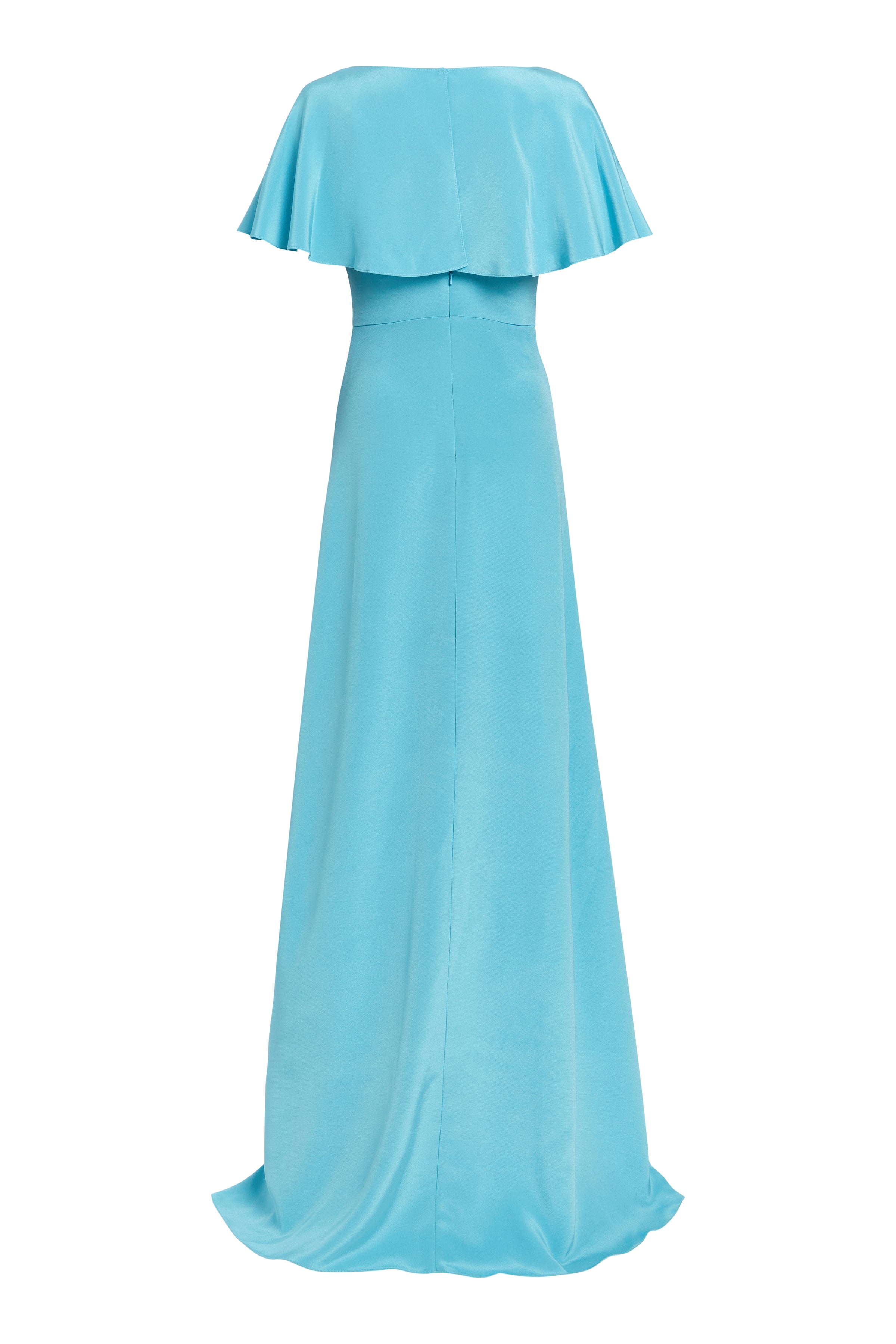 Nicola Ocean Blue Capelet Gown