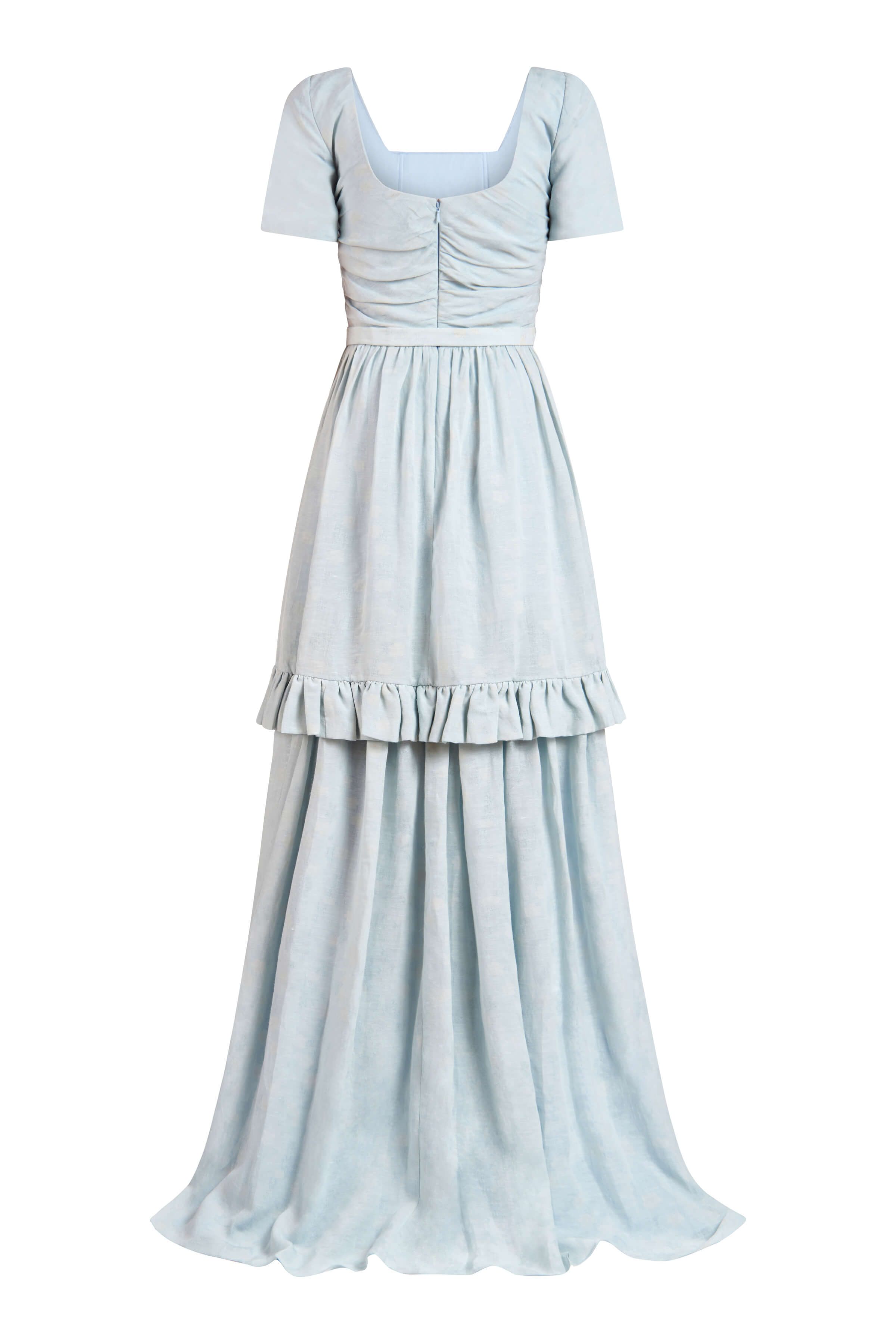 Miranda Blue Ruched Bodice Gown