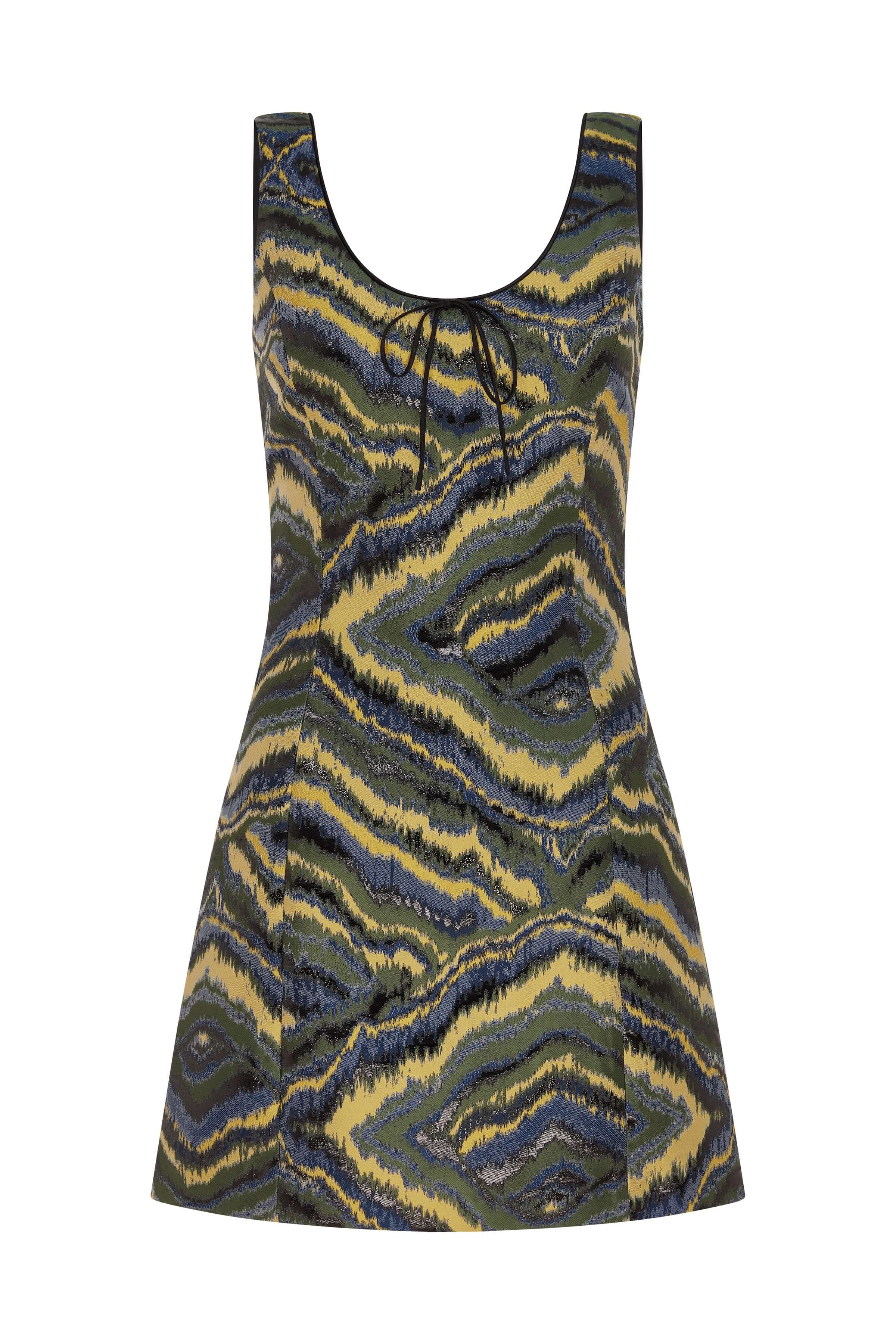 Cecilia Jacquard Scoop Neck Mini Dress