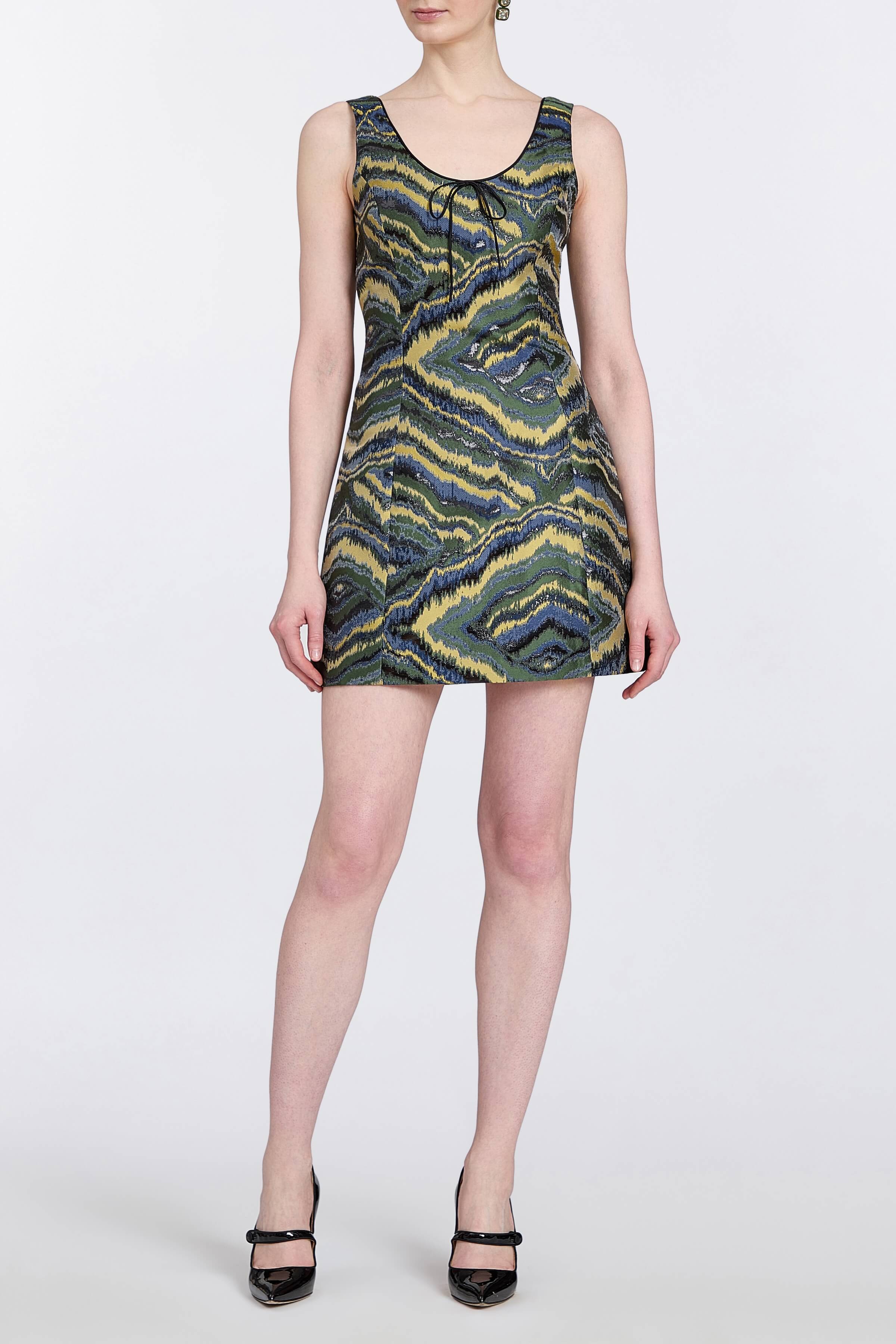 Cecilia Jacquard Scoop Neck Mini Dress