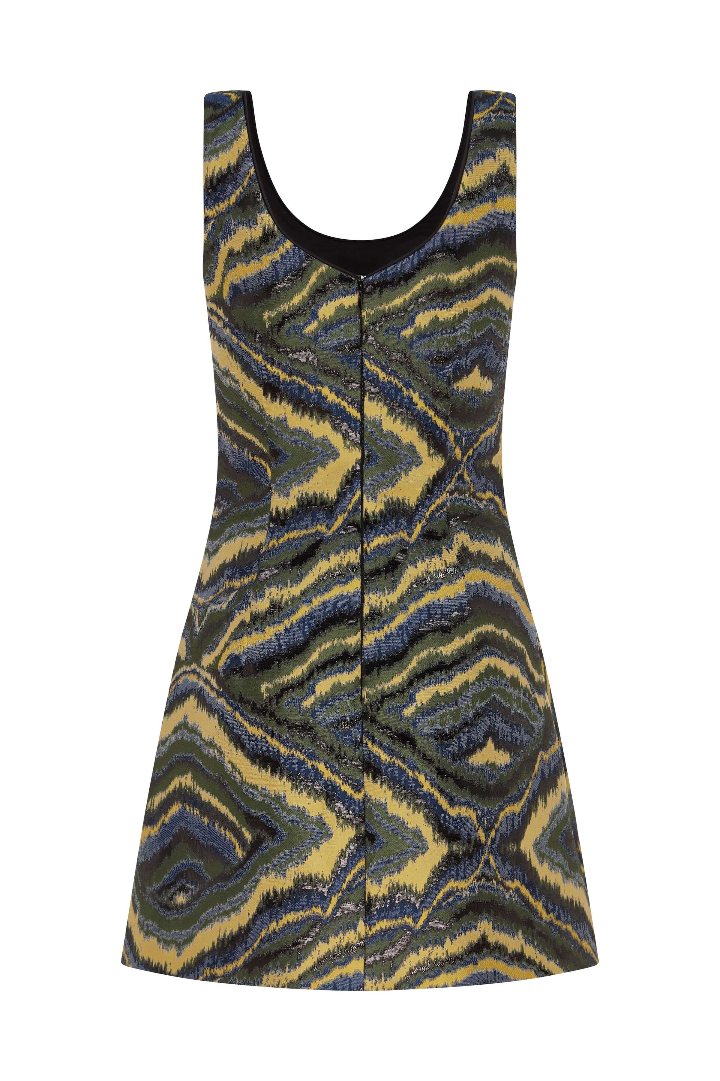 Cecilia Jacquard Scoop Neck Mini Dress