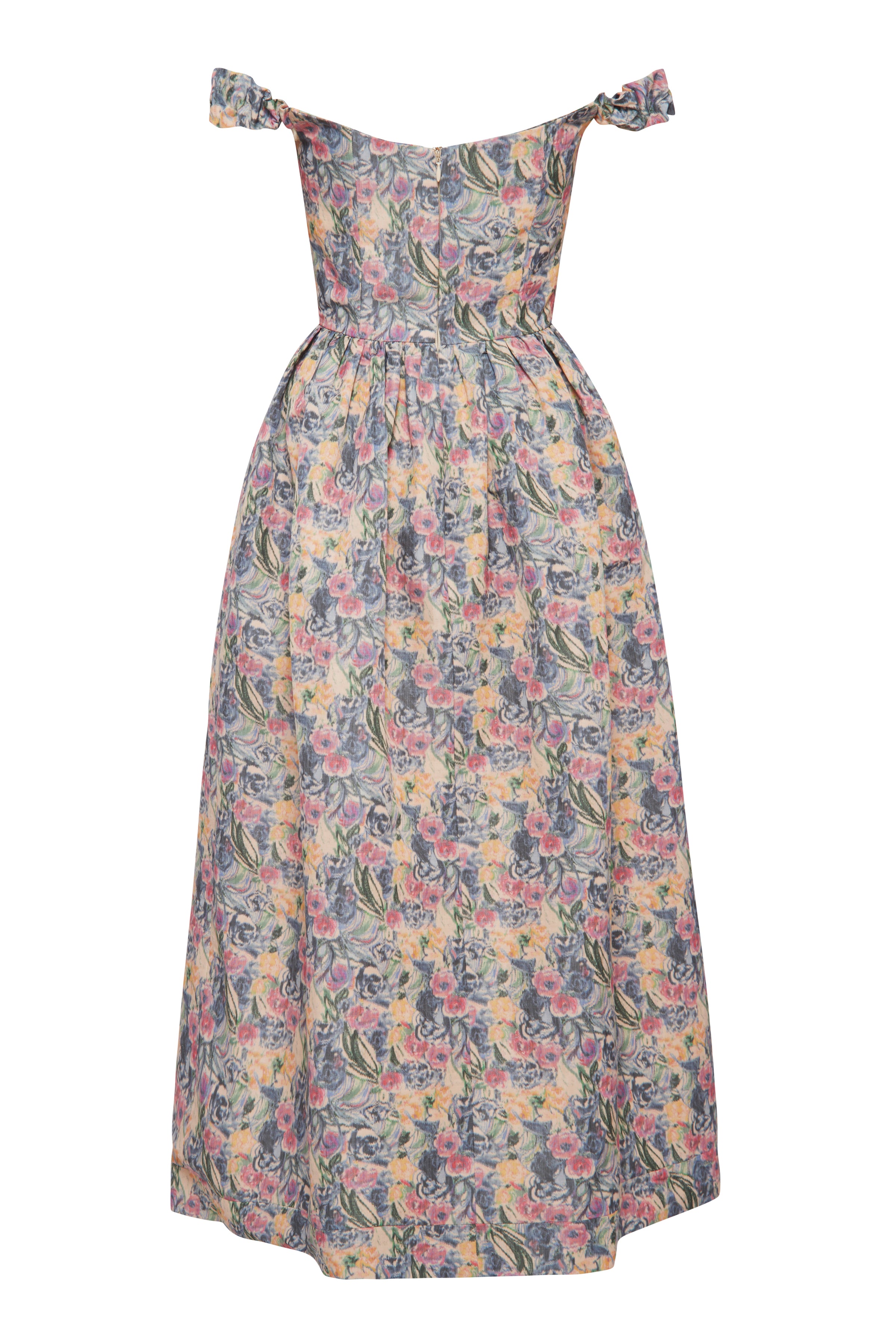 Vintage Floral Draped Corset Dress - XS / Floral