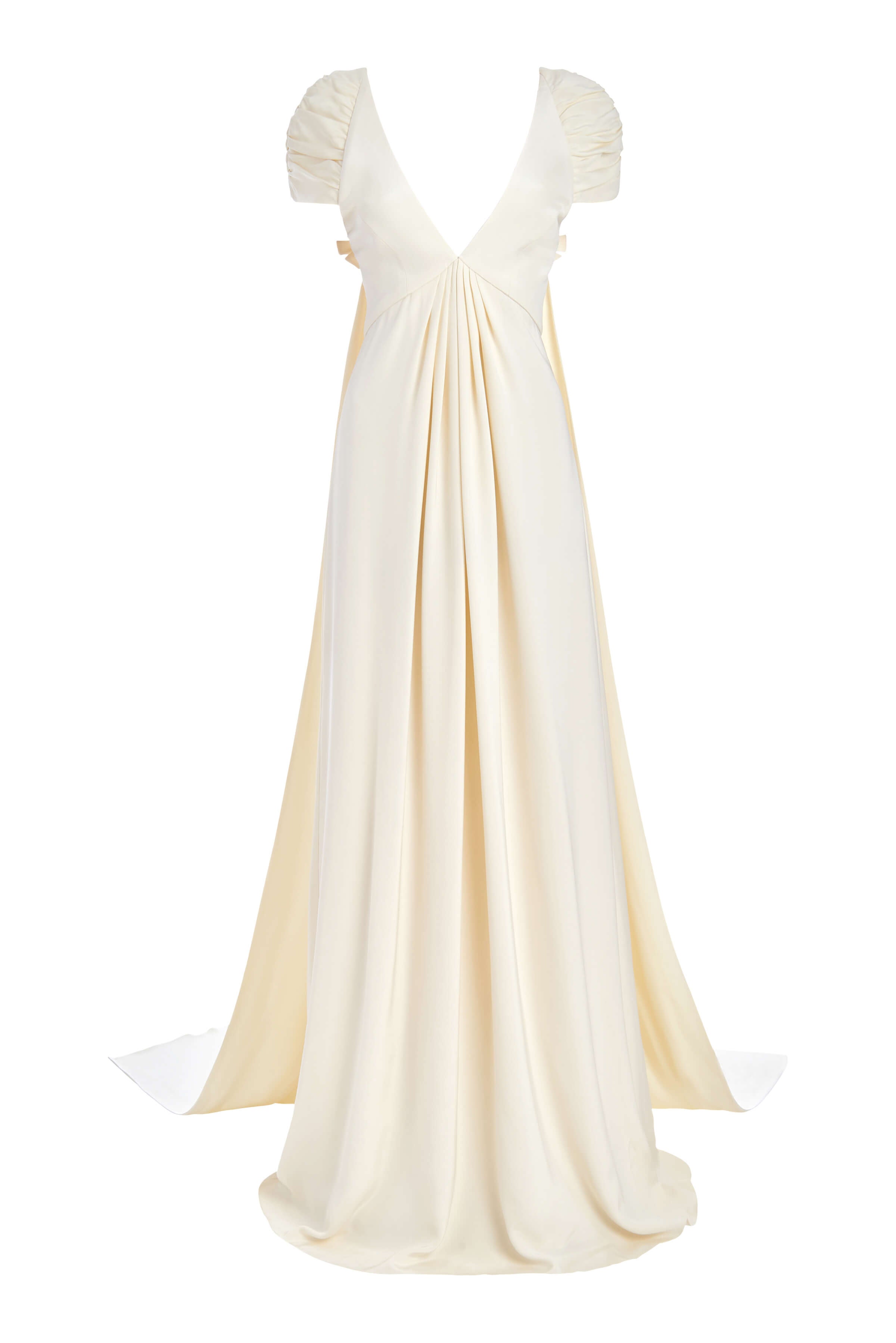 Titania Ivory Gown With Shoulder Trains