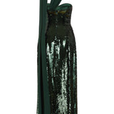 Veronica Emerald Paillette Strapless Midi Dress