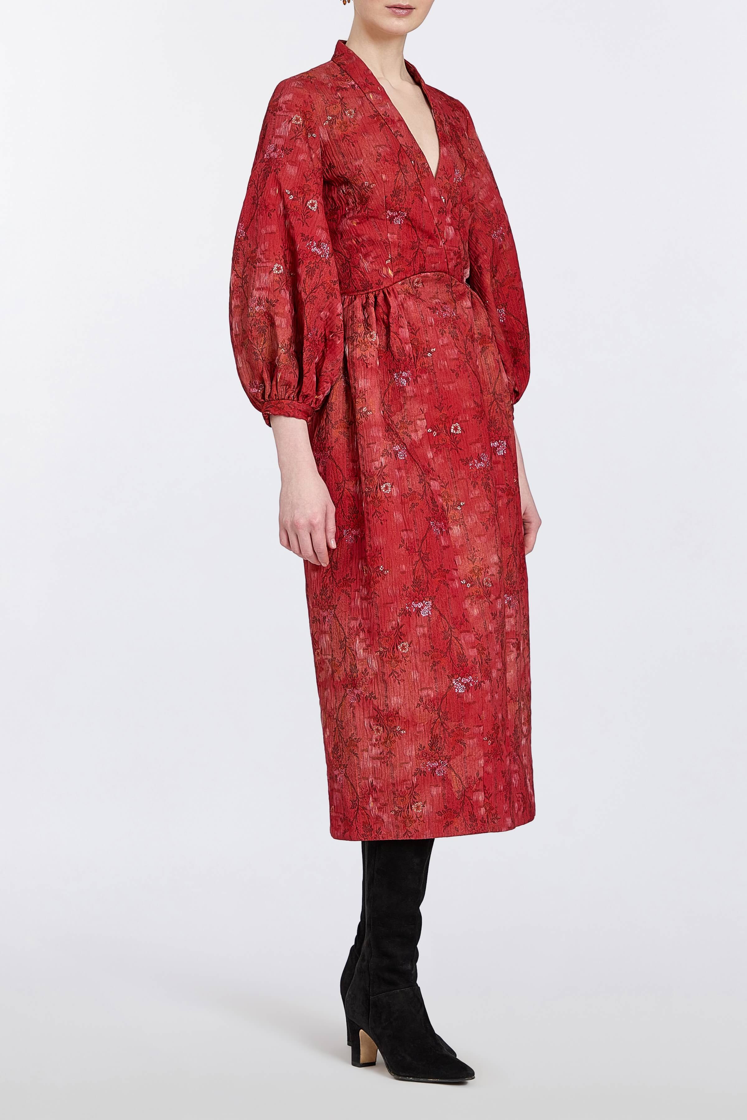Faye Brocade Wrap Dress
