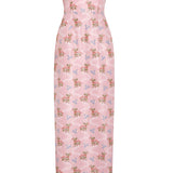 Clover Pink Bouquet Ikat Gown