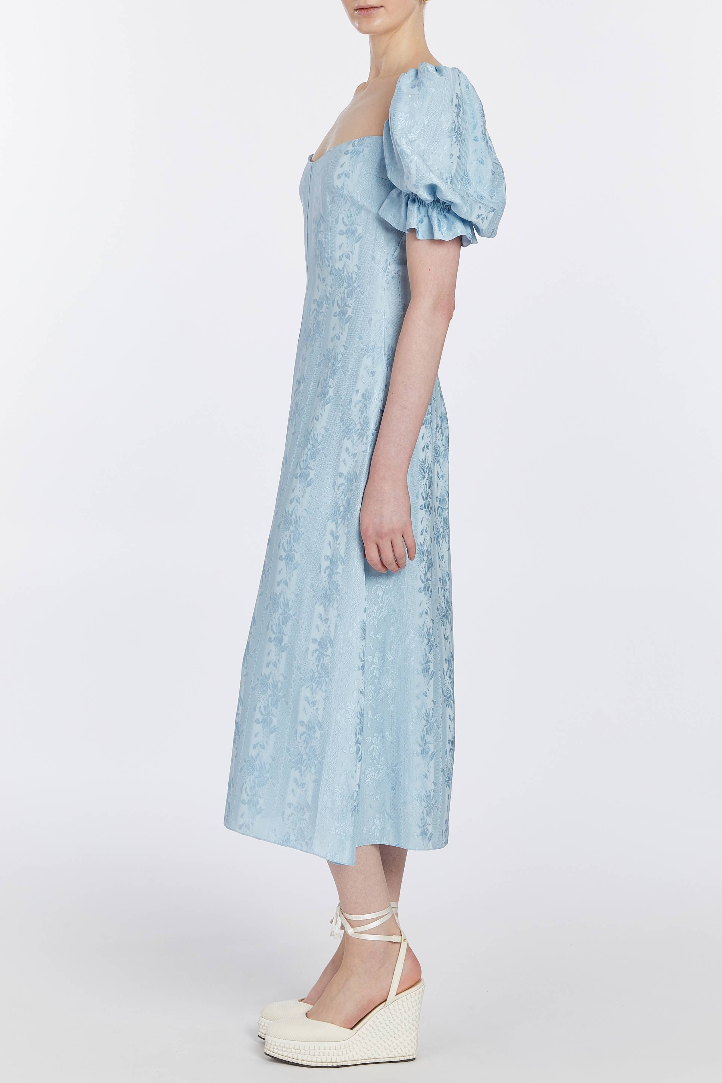 Alia Blue Floral Midi Dress