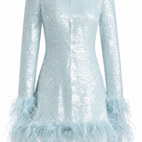 Althea Sequin and Feather Mini Dress