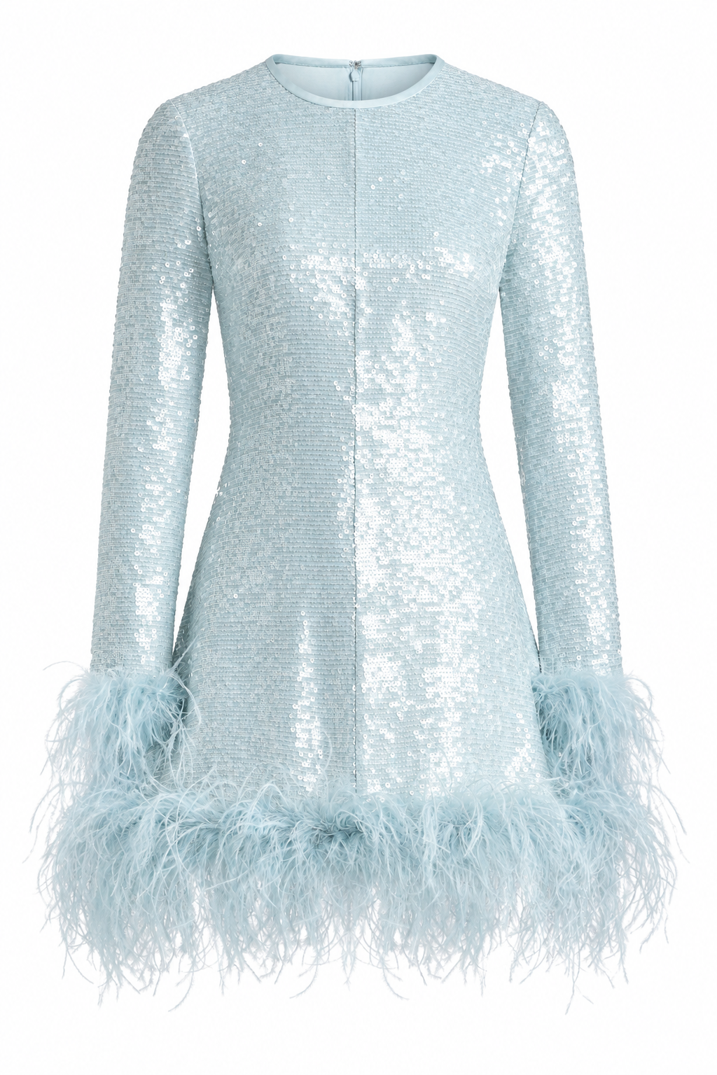 Althea Sequin Feather Mini Dress