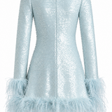 Althea Sequin and Feather Mini Dress