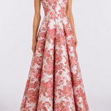 Laila Pink Metallic Floral Gown