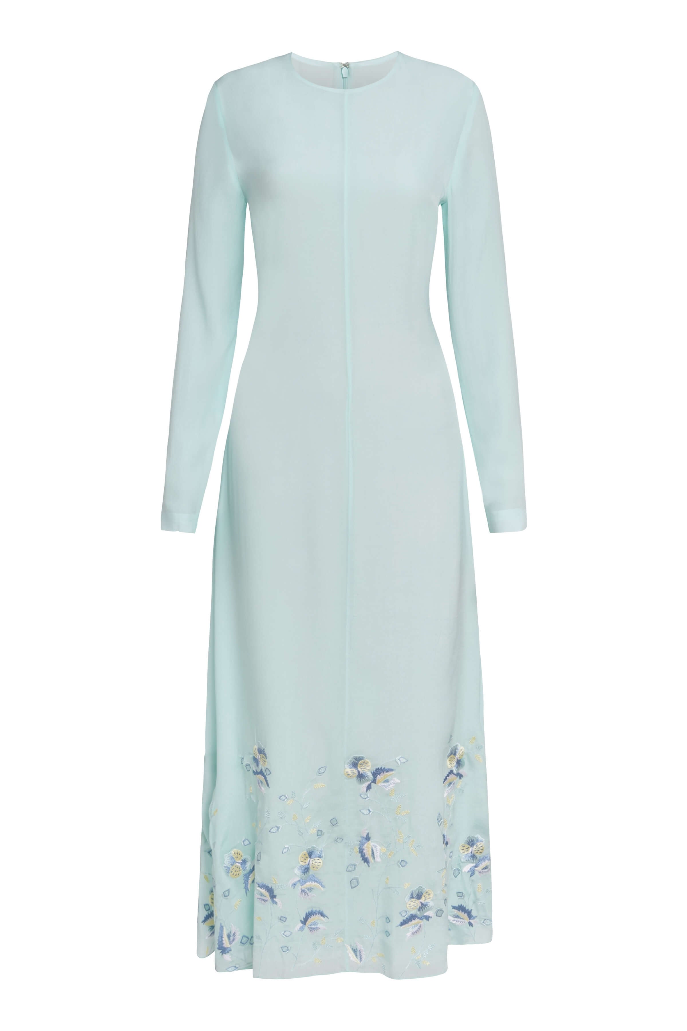 Elsie Light Blue Pansy Midi Dress