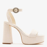 Dolly Platform Sandal White Lace