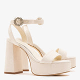 Dolly Platform Sandal White Lace