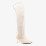 Ines Lace-up Boot White Lace
