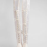 Ines Lace-up Boot White Lace
