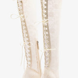 Ines Lace-up Boot White Lace