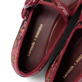 Larroudé by Markarian: Verona Ballet Flat Burgundy Floral Brocade