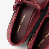 Larroudé by Markarian: Verona Ballet Flat Burgundy Floral Brocade
