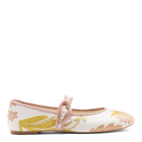 Larroudé by Markarian: Verona Ballet Flat Mist Floral Brocade