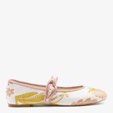 Larroudé by Markarian: Verona Ballet Flat Mist Floral Brocade