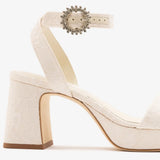 Dolly Low Sandal White Lace