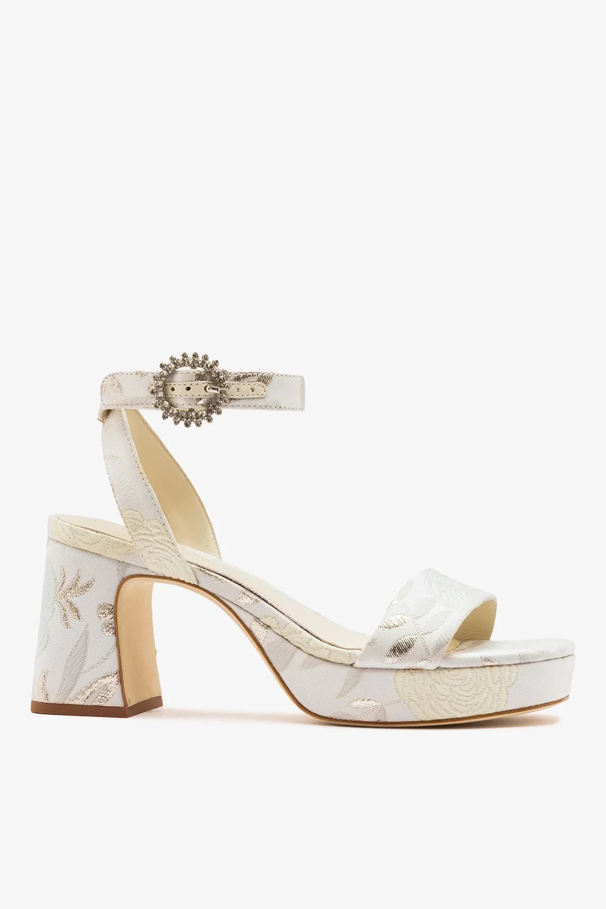 Dolly Low Sandal Ivory Brocade