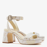 Dolly Low Sandal Ivory Brocade