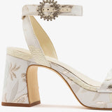 Dolly Low Sandal Ivory Brocade