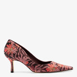 Larroudé by Markarian: Pump Burgundy Floral Brocade