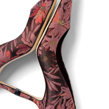 Larroudé by Markarian: Pump Burgundy Floral Brocade
