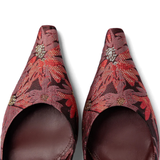 Larroudé by Markarian: Pump Burgundy Floral Brocade