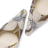 Larroudé by Markarian: Carine Pump Gold Floral Jacquard