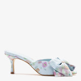 Elle Peep Toe Mule Apple Blue Floral Ikat
