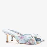 Elle Peep Toe Mule Apple Blue Floral Ikat
