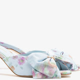 Elle Peep Toe Mule Apple Blue Floral Ikat