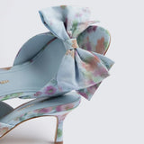 Elle Peep Toe Mule Apple Blue Floral Ikat