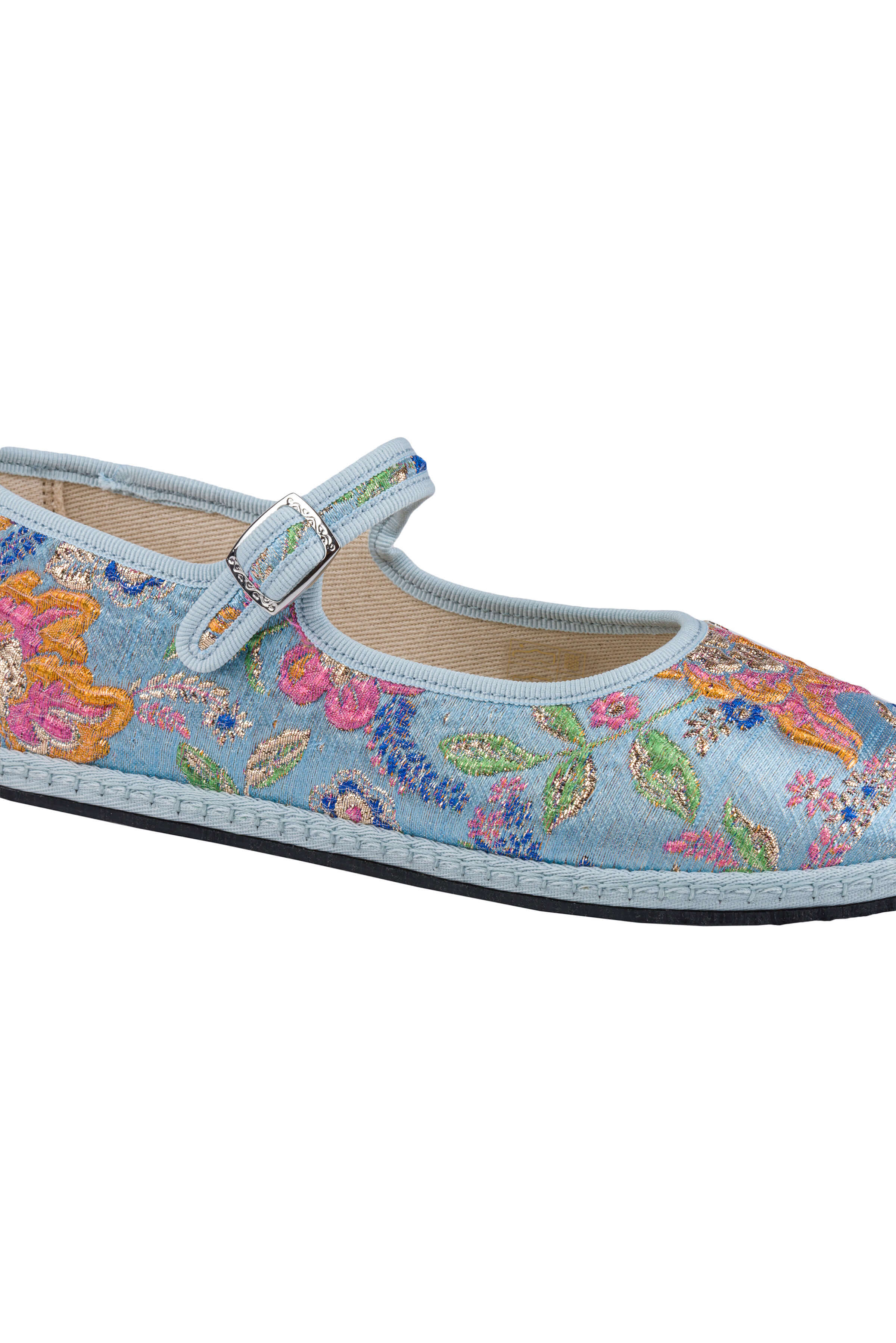 Bibi Metallic Floral Brocade Mary Jane