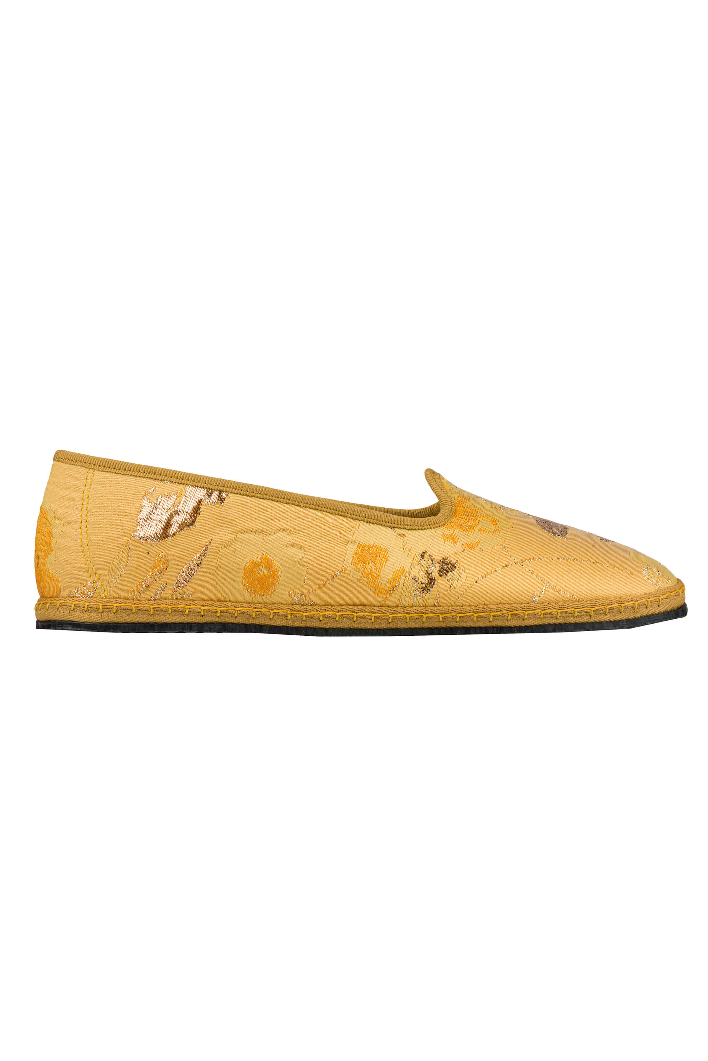 Lola Gold Floral Brocade Venetian Slipper