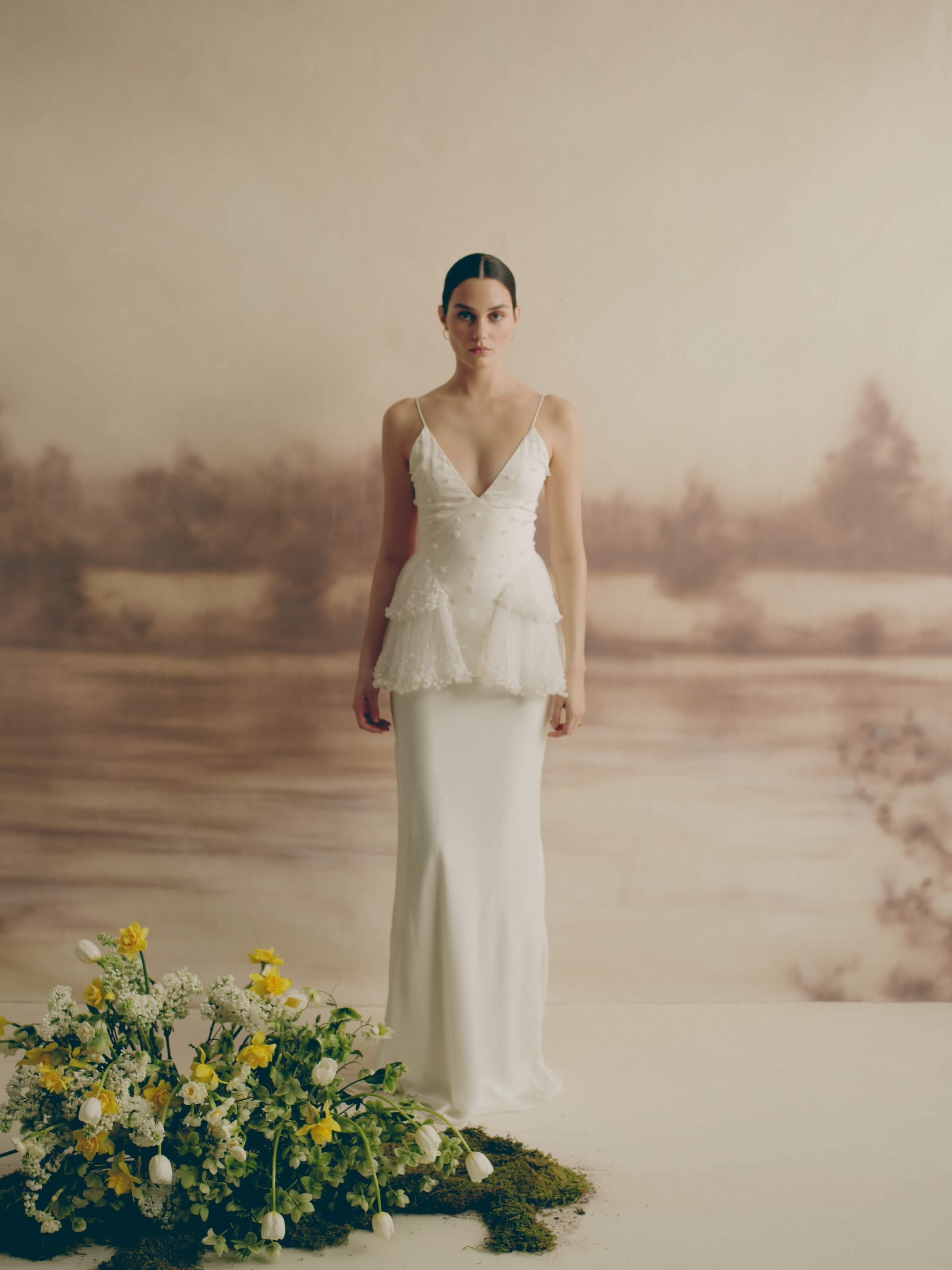 Wisteria Floral Beaded Gown
