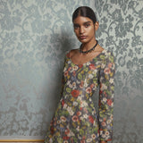 Jane Dark Wild Flower Ikat Mini Dress