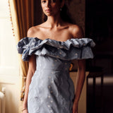 Pollyanna Wedgewood Floral Taffeta Midi Dress