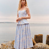 Lola Floral Embroidered Strapless Top