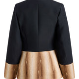 Zephyr Contrast Cuff and Peplum Jacket
