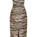 Amina Zebra-Striped Midi Dress