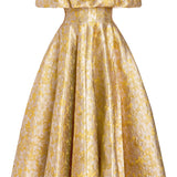 Protea Gold Midi Dress
