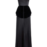 Neroli Black Satin and Velvet Gown