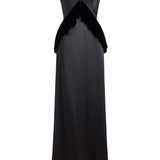 Neroli Black Satin and Velvet Gown