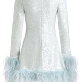 Althea Sequin and Feather Mini Dress